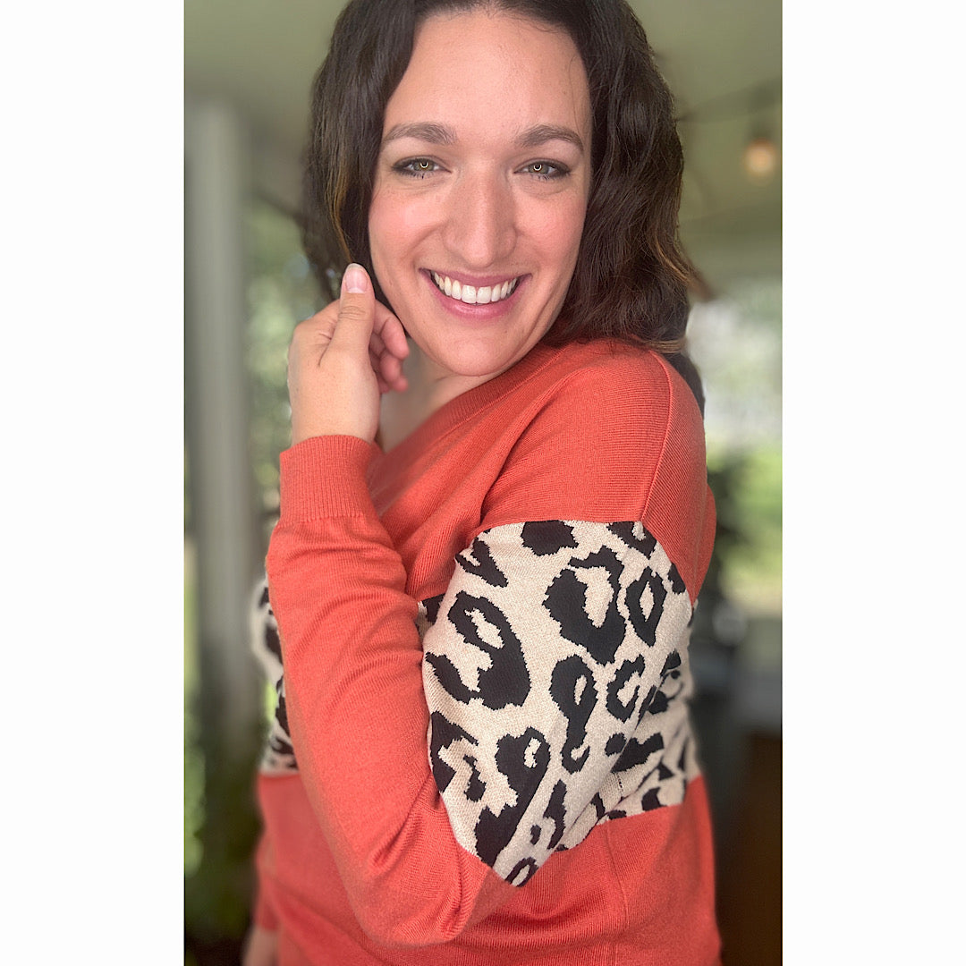 Pumpkin Leopard Sweater