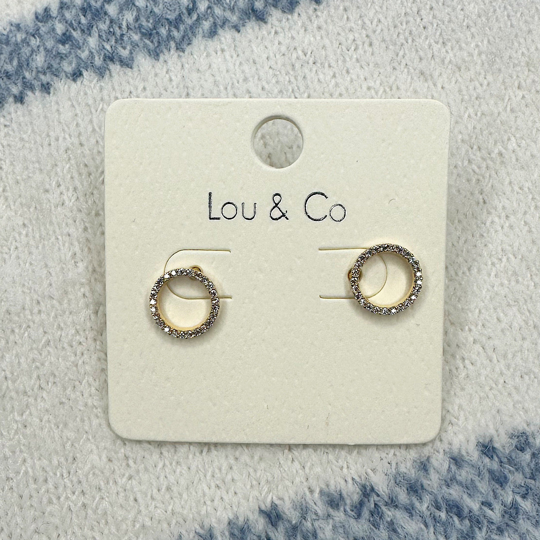 Open Circle Stud Earrings