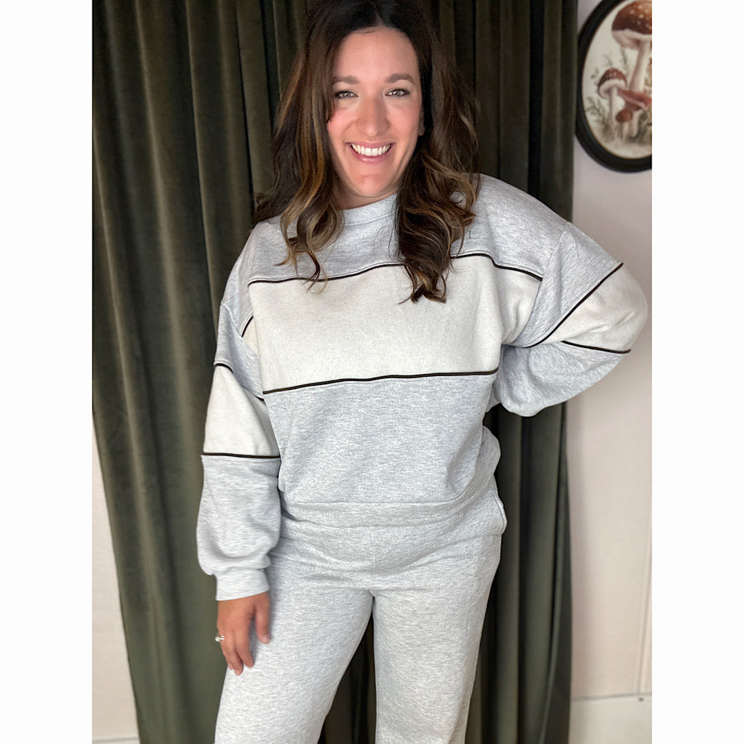 Retro Contrast Stripe Sweatsuit