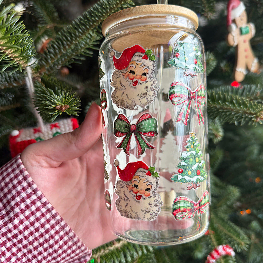 Caffeine Queen Glass Cups - Christmas Edition